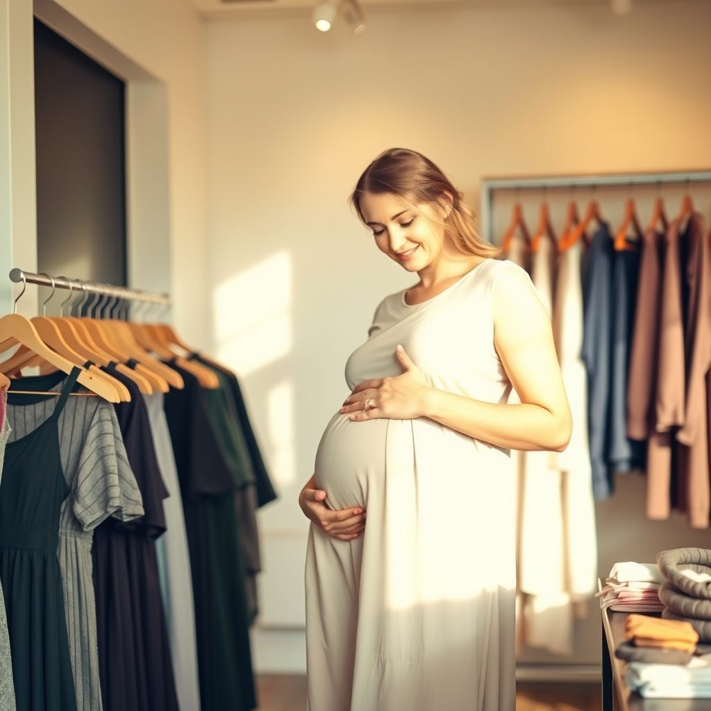 フィッティングルームでの妊婦